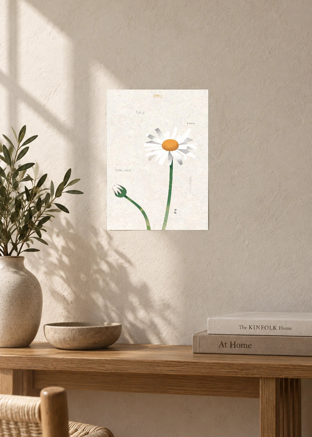 April 2 Birth Flower Poster — Common Daisy — furniture