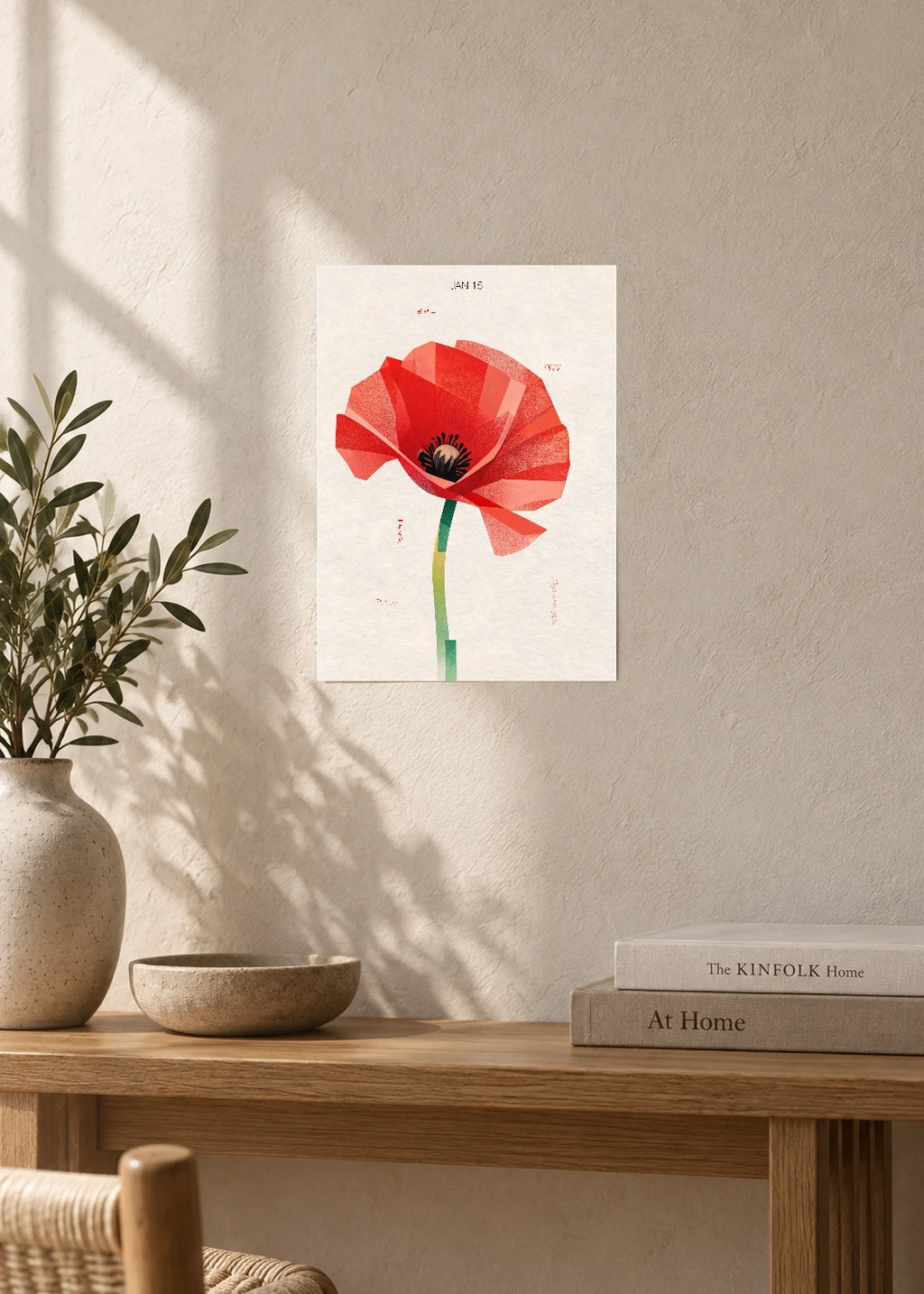 January 15 Birth Flower Poster — Poppy — furniture