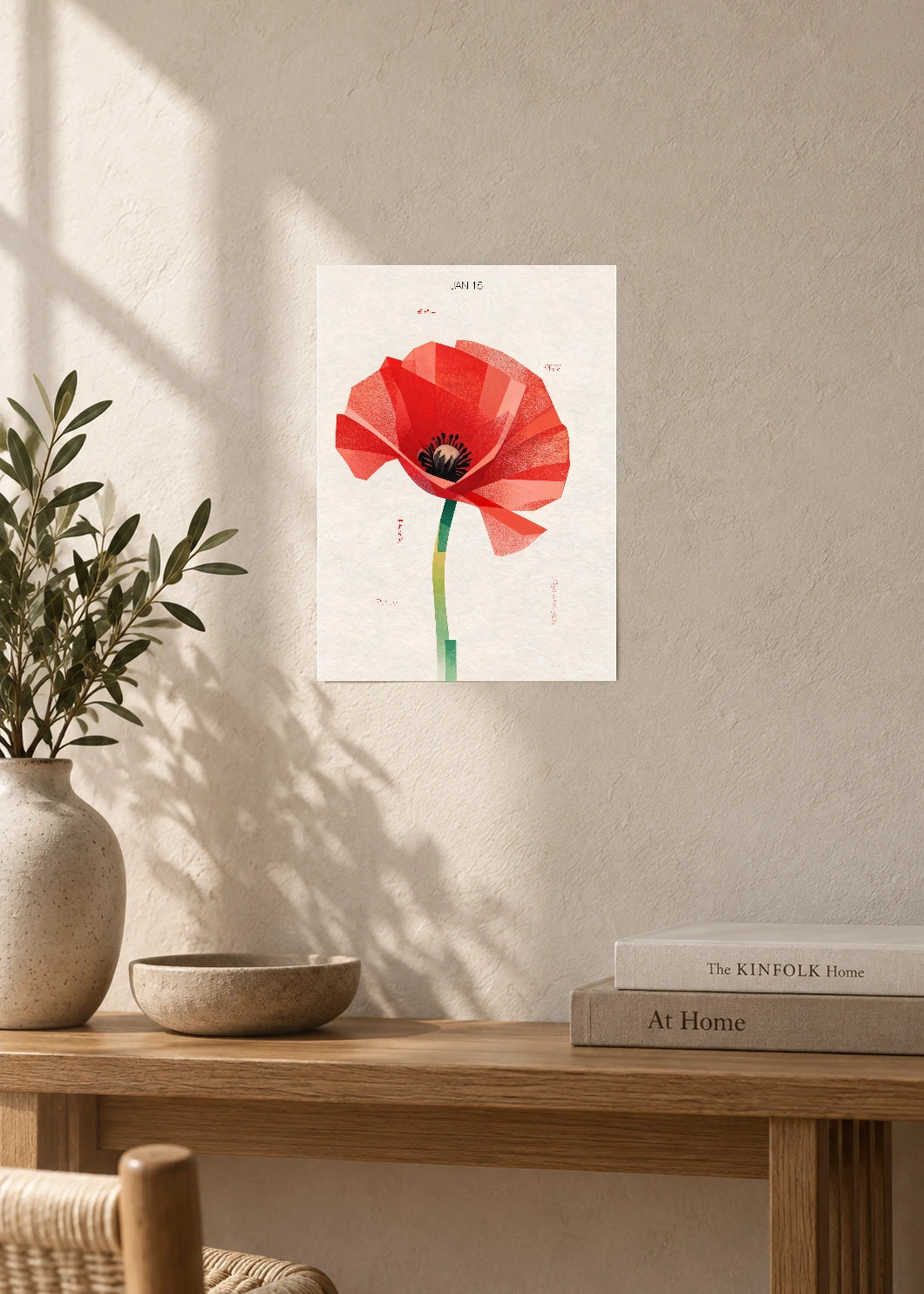 January 15 Birth Flower Poster — Poppy — furniture