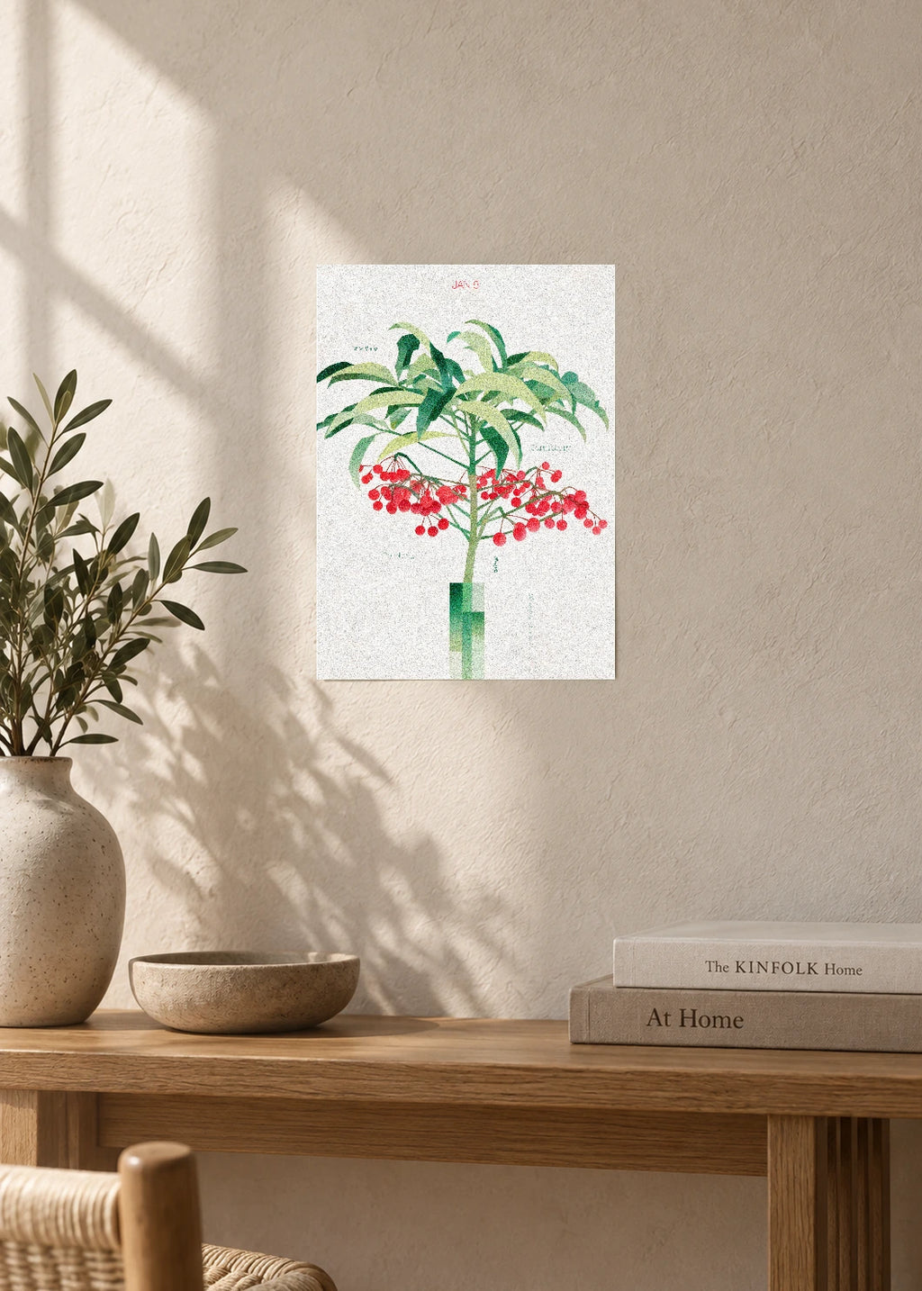 January 8 Birth Flower Poster — Coralberry — furniture