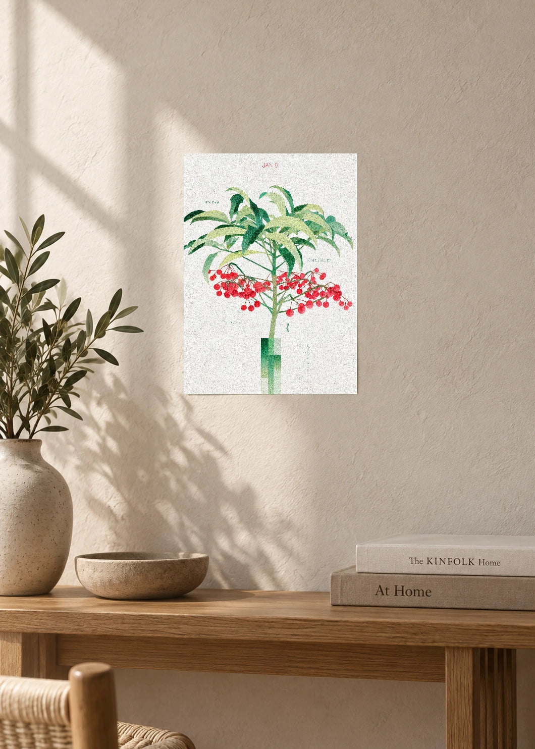 January 8 Birth Flower Poster — Coralberry — furniture