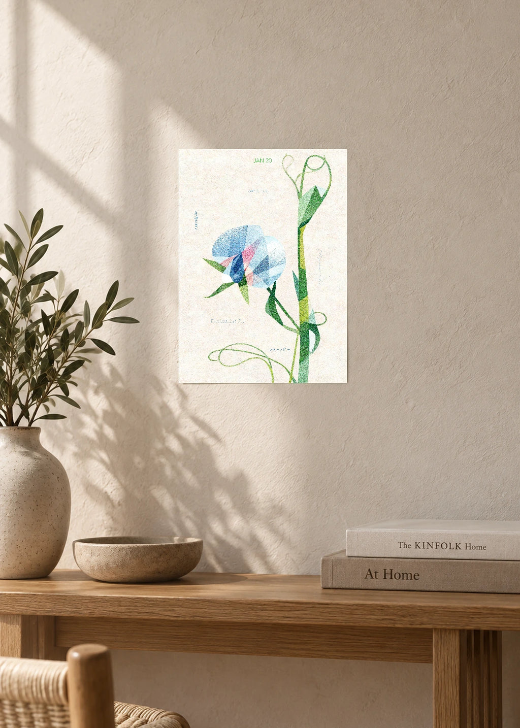 January 20 Birth Flower Poster — Sweet Pea — furniture