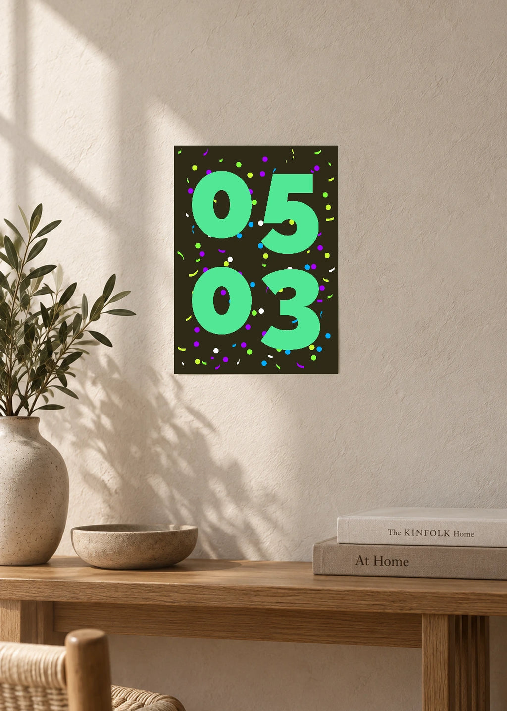 May 3 DAYMARK Poster — Mint Confetti — furniture