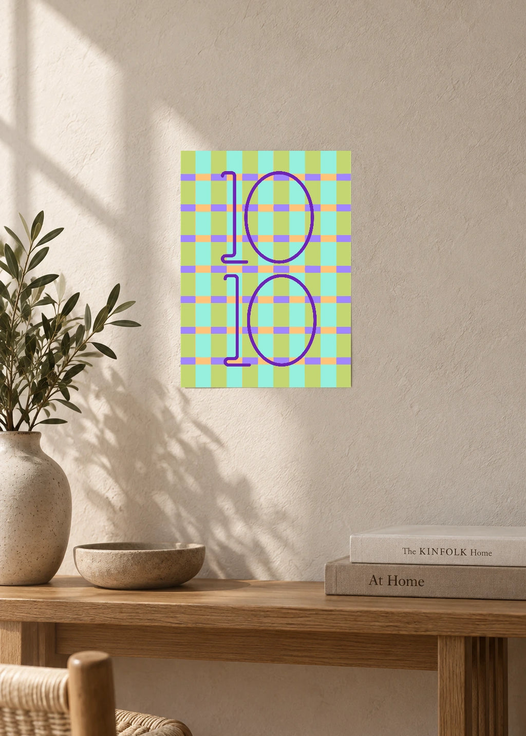 October 10 DAYMARK Poster — Purple Check — furniture