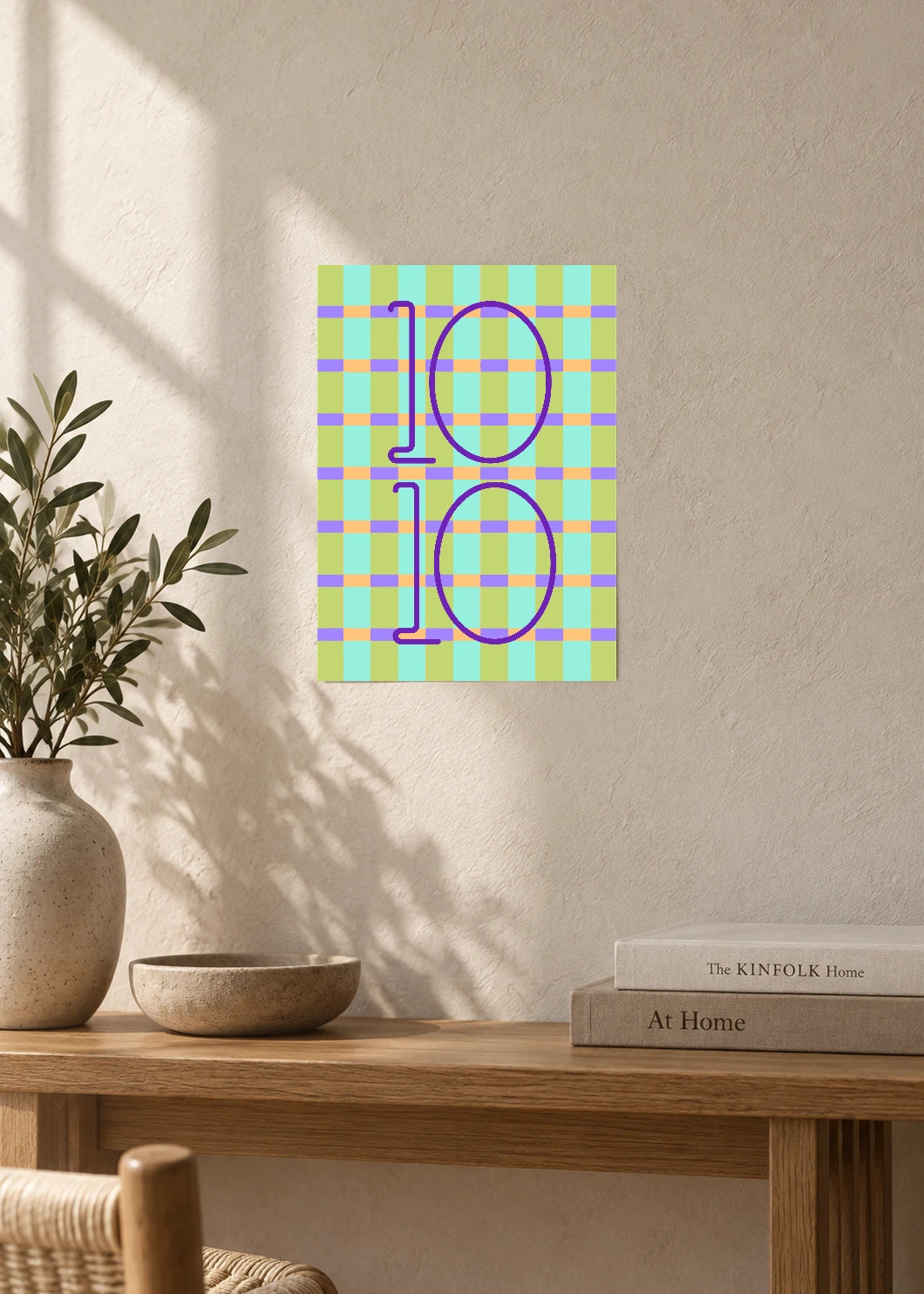 October 10 DAYMARK Poster — Purple Check — furniture
