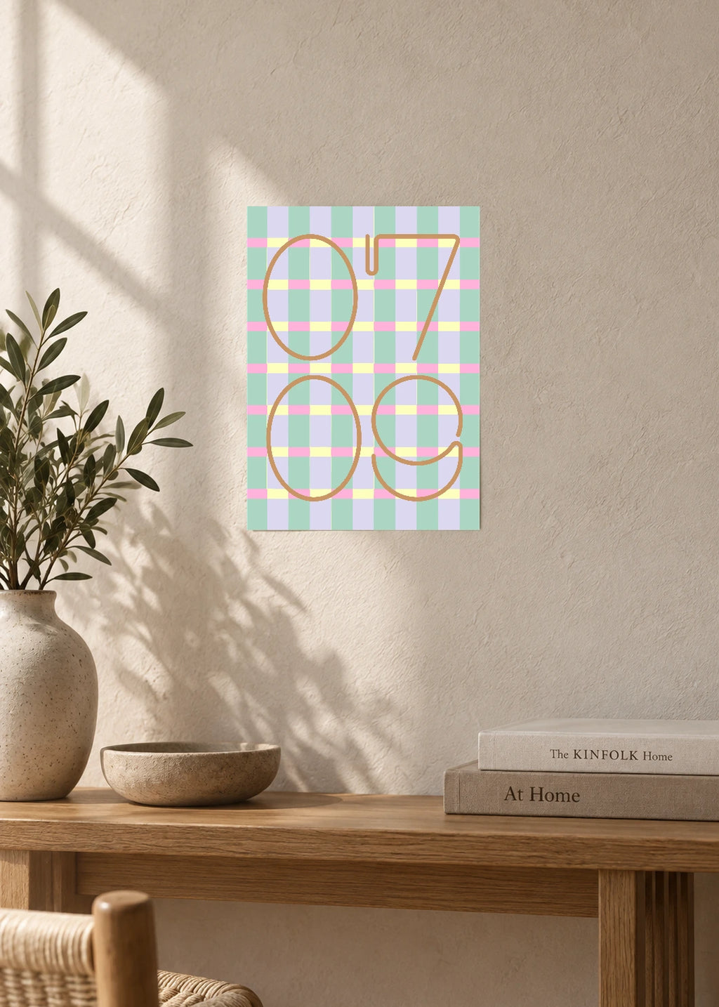 July 9 DAYMARK Poster — Peach Check — furniture