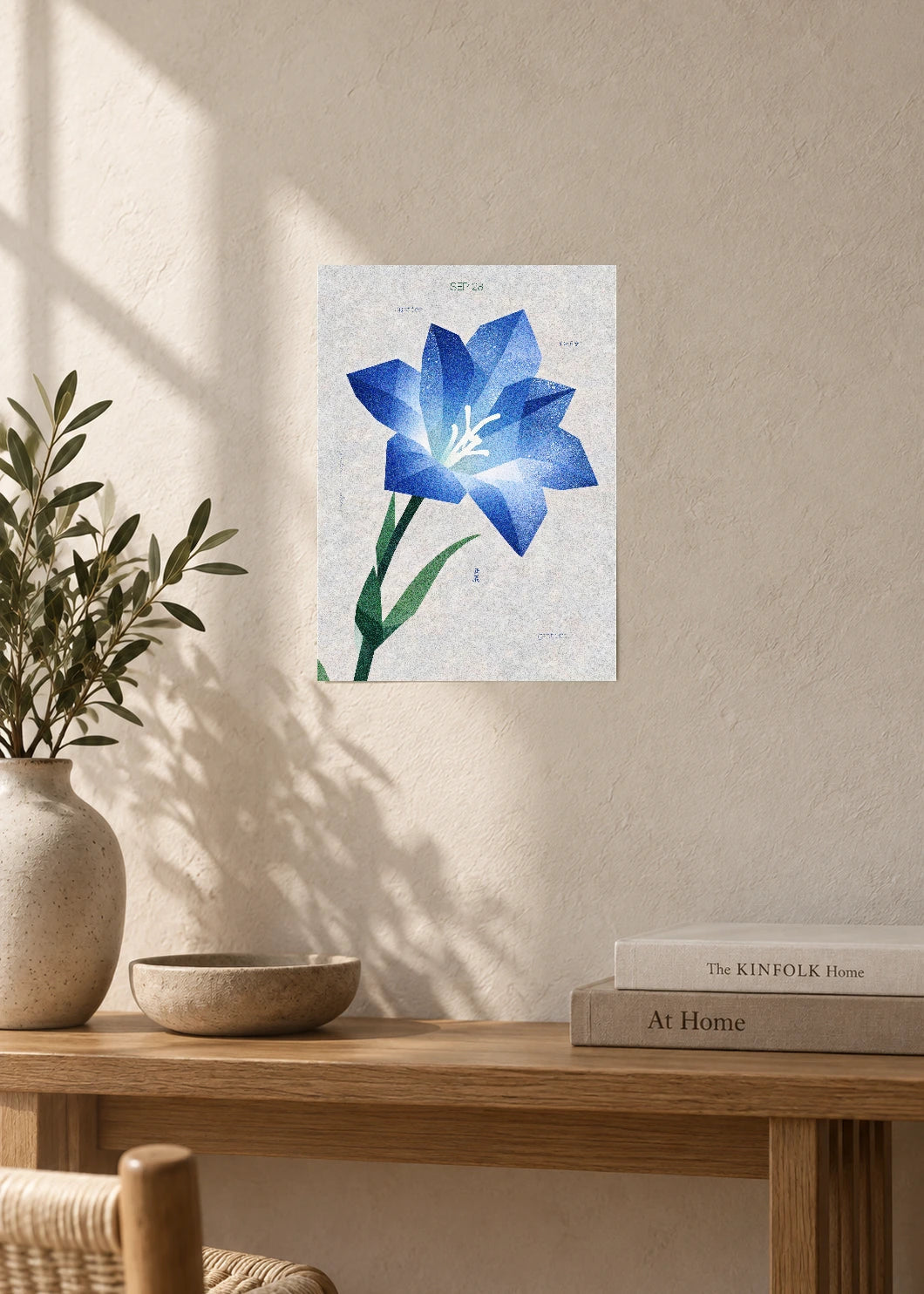 September 28 Birth Flower Poster — Japanese Gentian — furniture