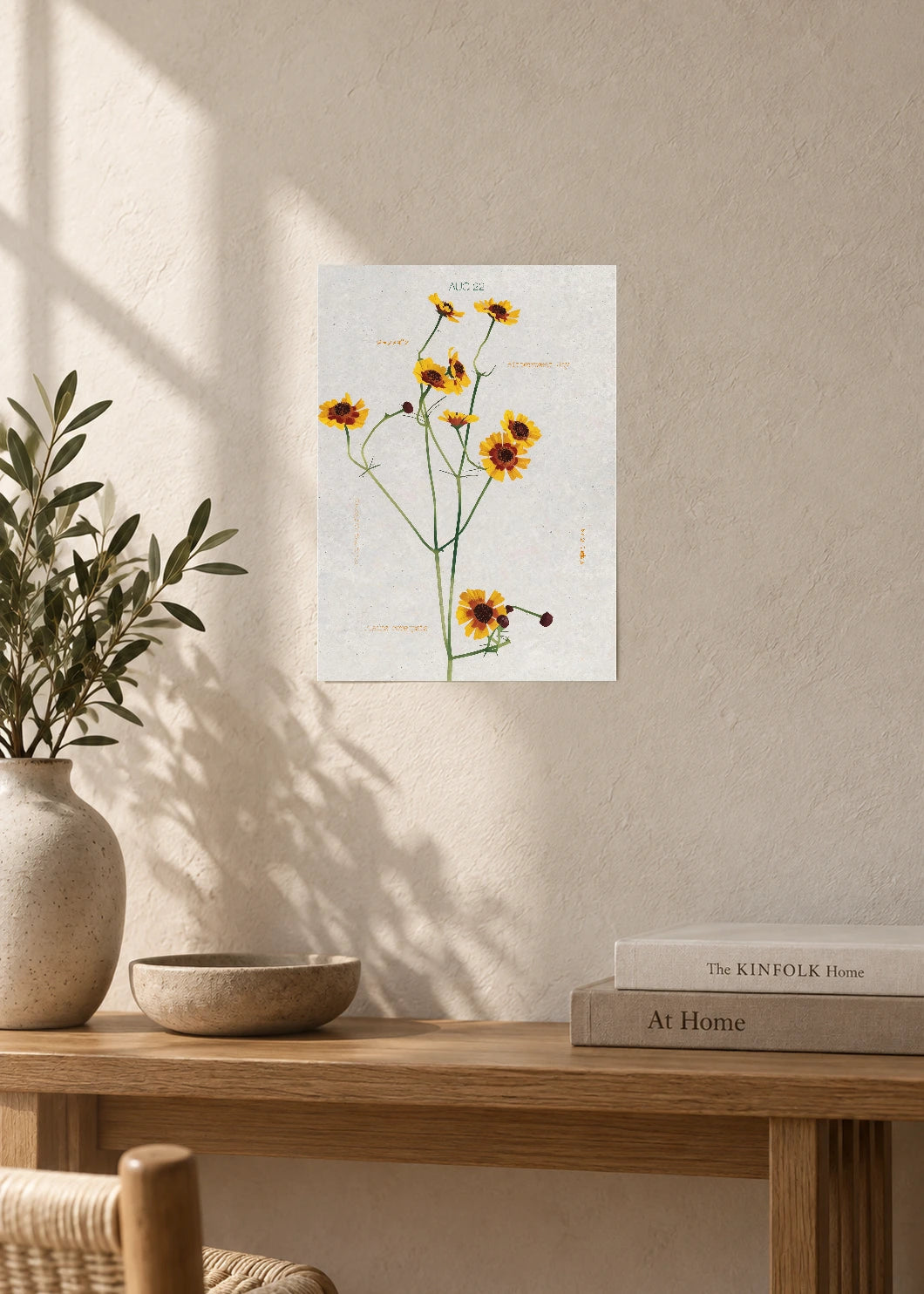 August 22 Birth Flower Poster — Plains Coreopsis — furniture