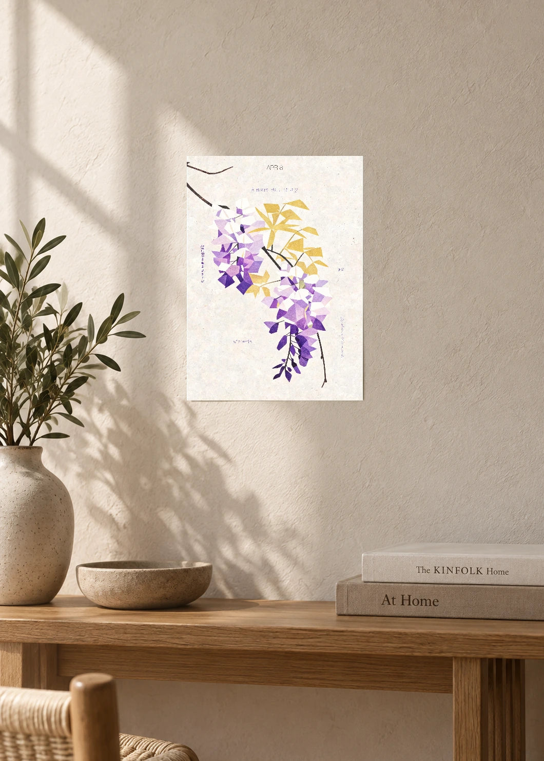 April 8 Birth Flower Poster — Japanese Wisteria — furniture