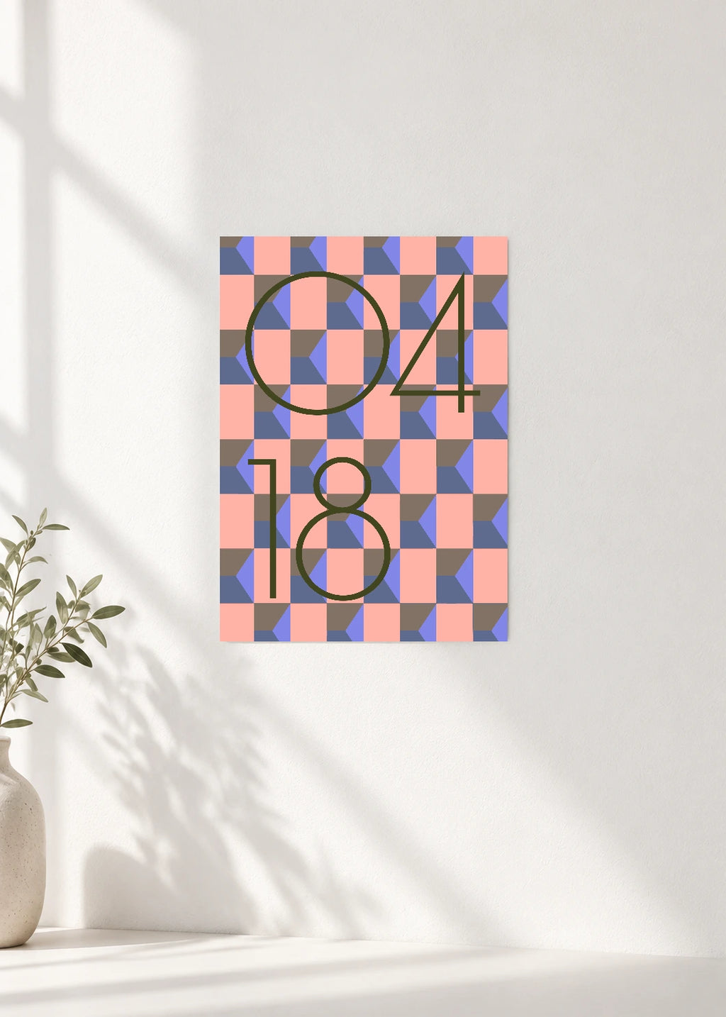 April 18 DAYMARK Poster — Coral Mosaic — clean wall