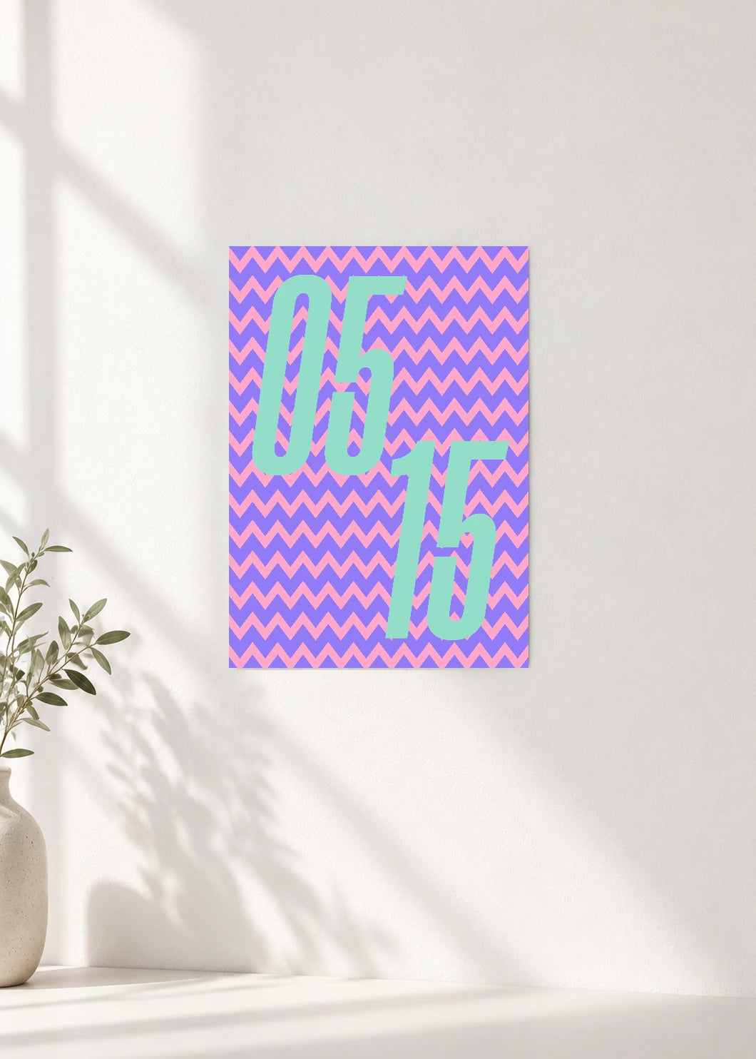 May 15 DAYMARK Poster — Aqua Zigzag — clean wall