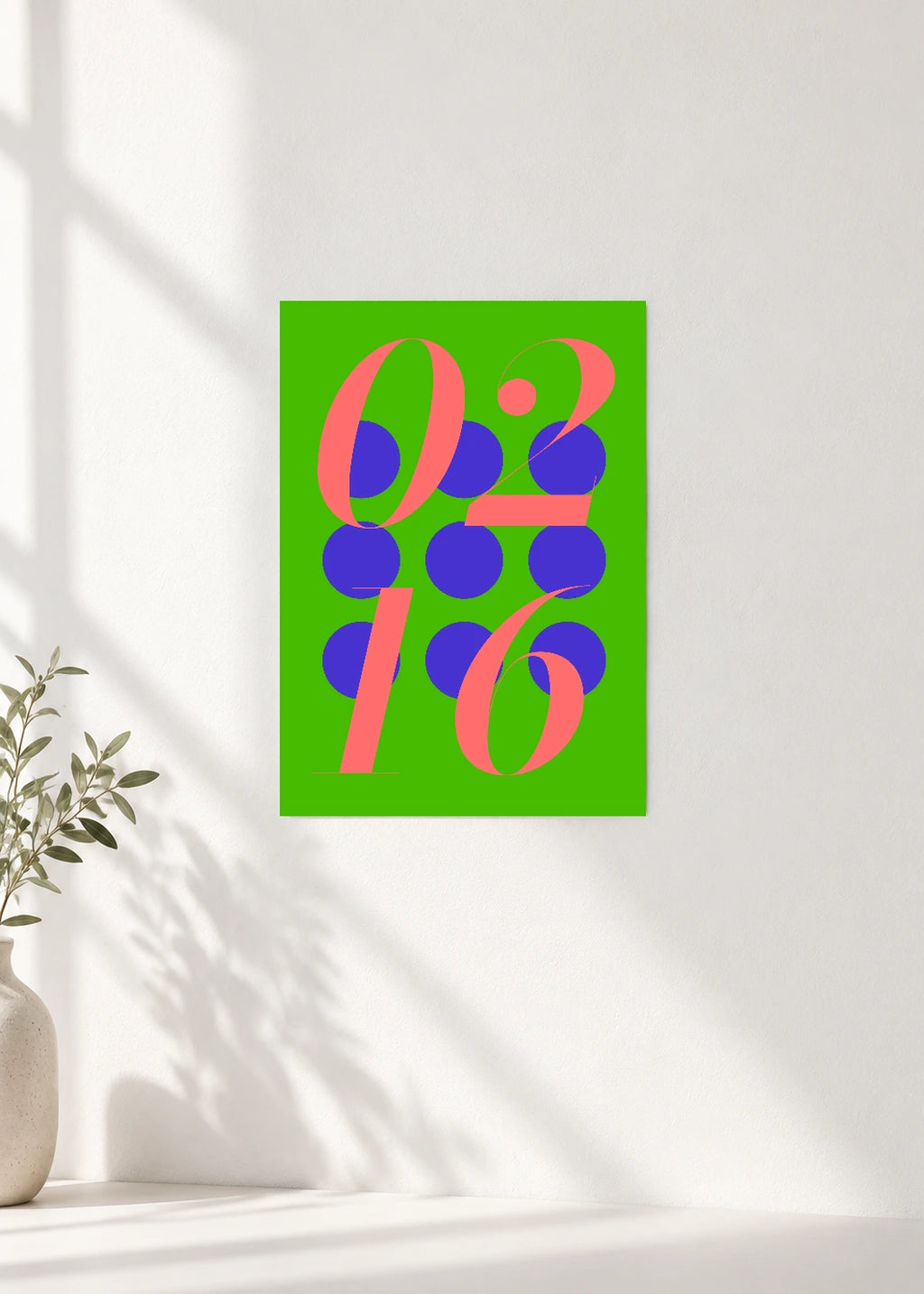 February 16 DAYMARK Poster — Lime Orbit — clean wall