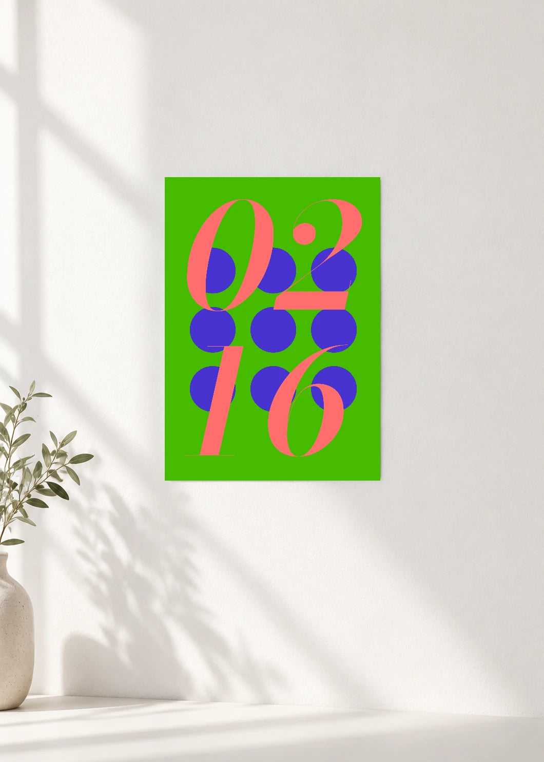 February 16 DAYMARK Poster — Lime Orbit — clean wall