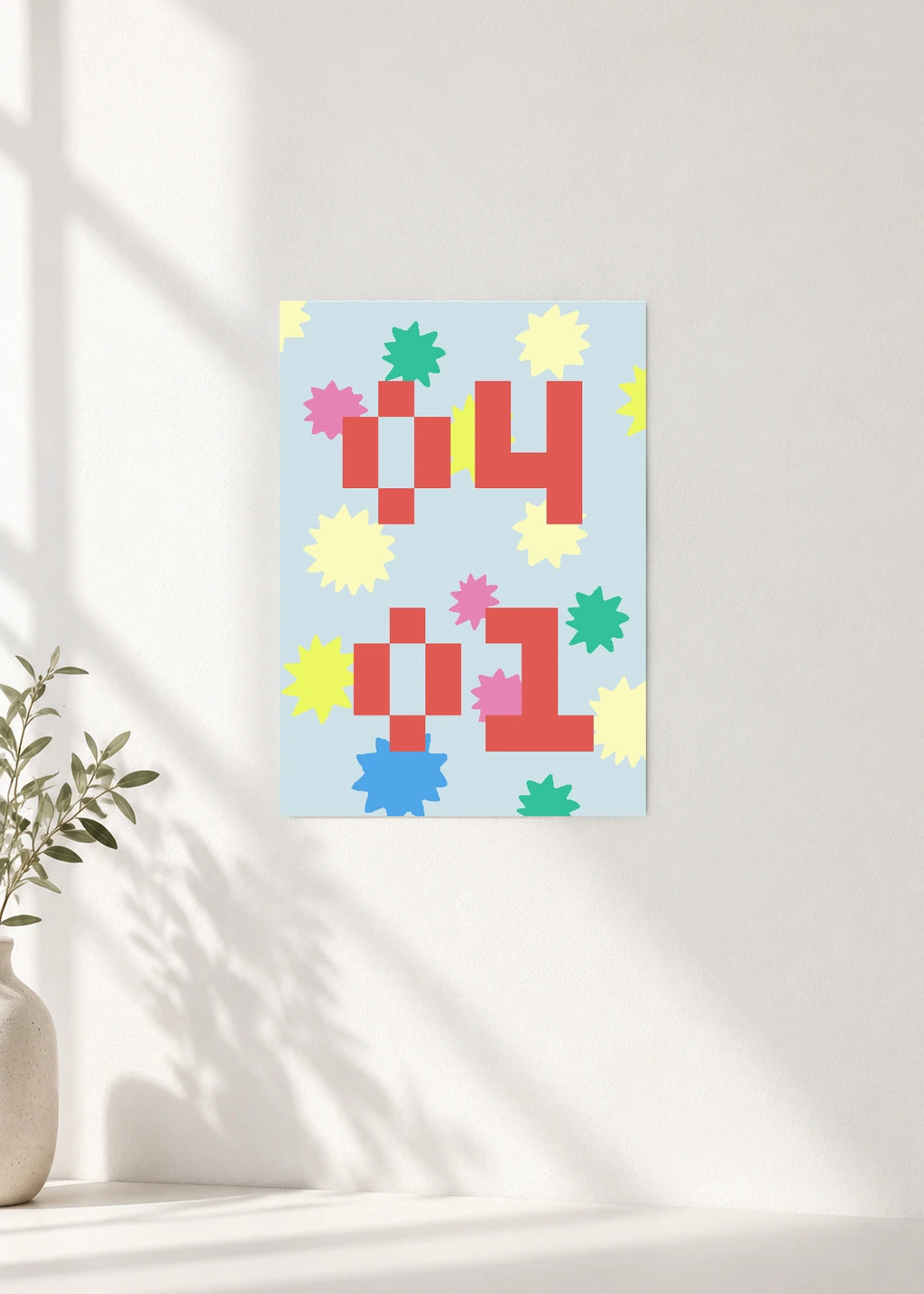 April 1 DAYMARK Poster — Spring Pixels — clean wall