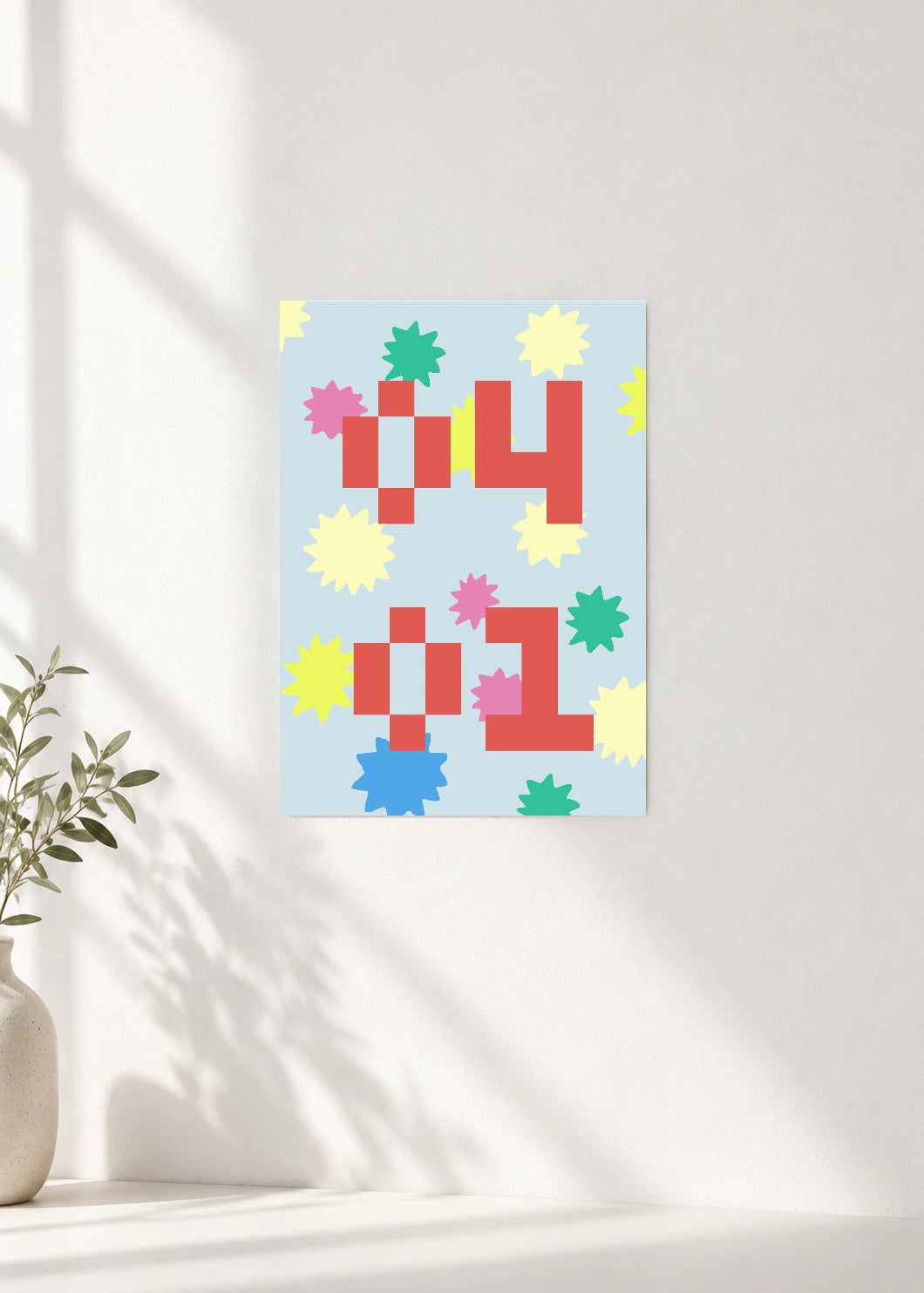 April 1 DAYMARK Poster — Spring Pixels — clean wall