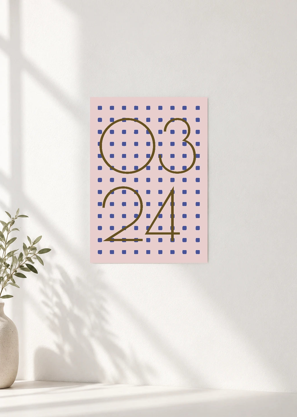 March 24 DAYMARK Poster — Brown Dots — clean wall