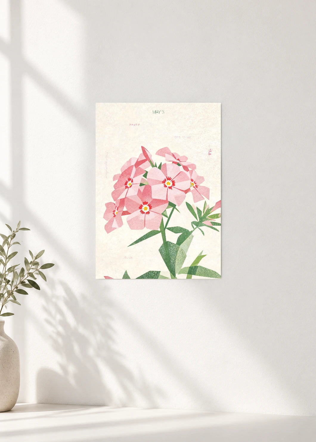 May 3 Birth Flower Poster — Phlox — clean wall
