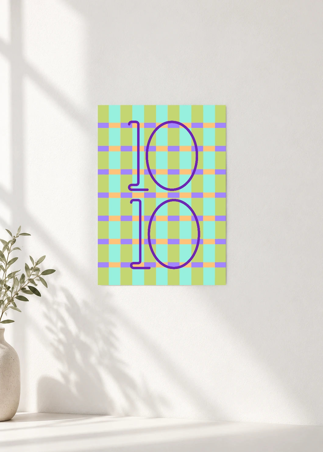 October 10 DAYMARK Poster — Purple Check — clean wall