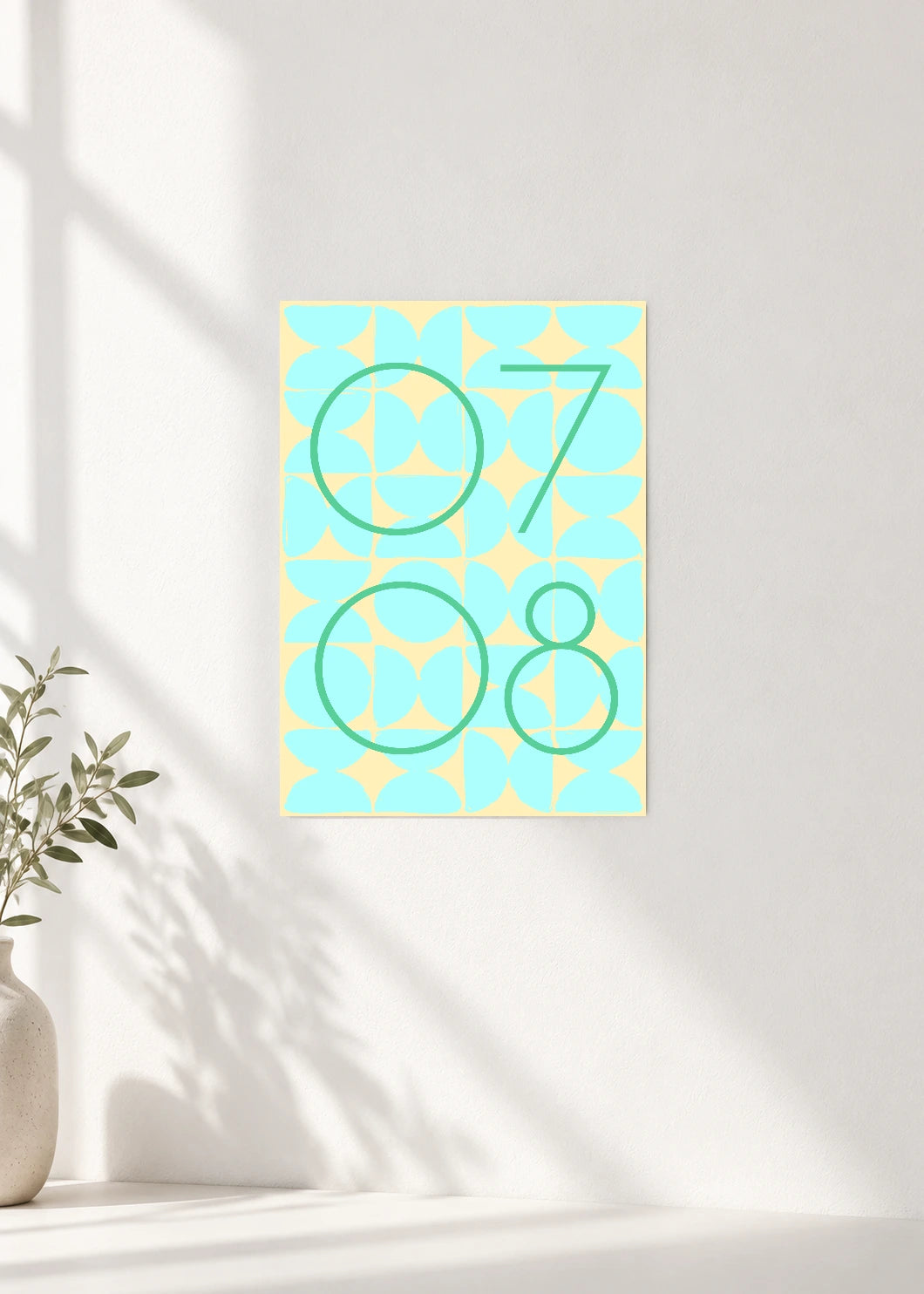 July 8 DAYMARK Poster — Mint Glow — clean wall