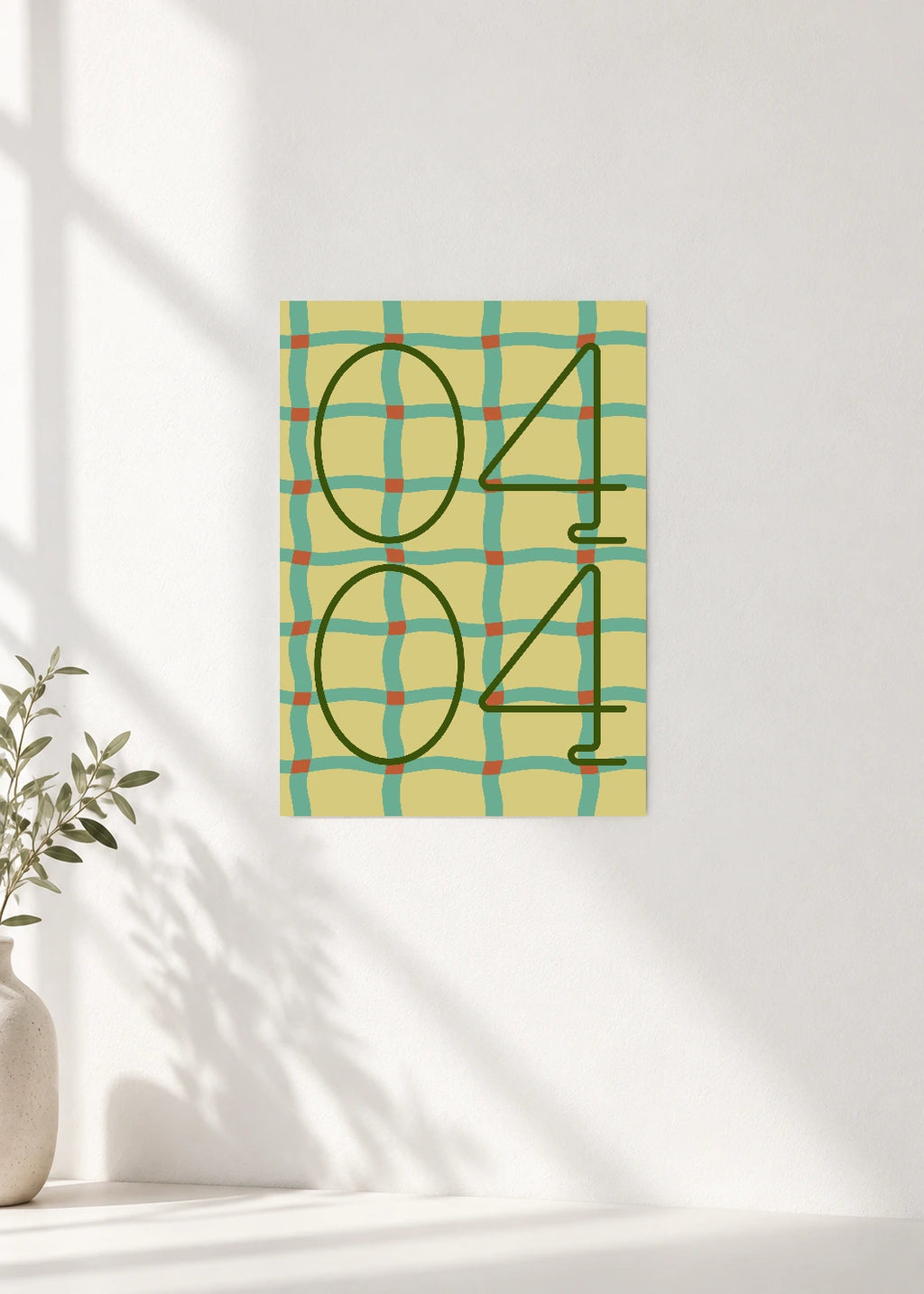 April 4 DAYMARK Poster — Olive Grid — clean wall