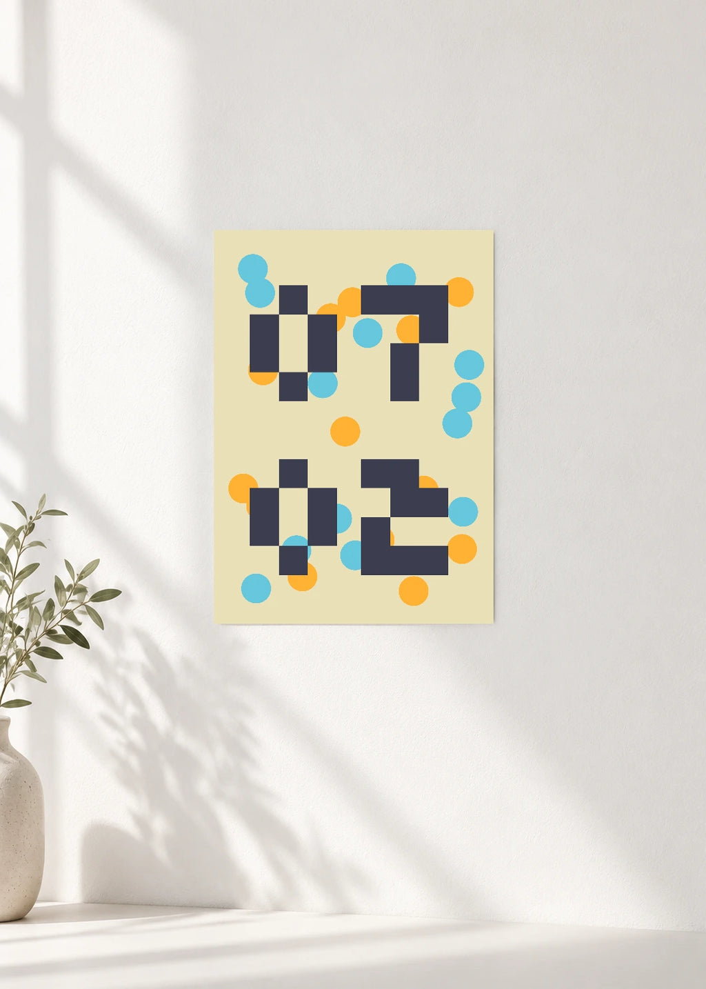 July 2 DAYMARK Poster — Orange Modules — clean wall
