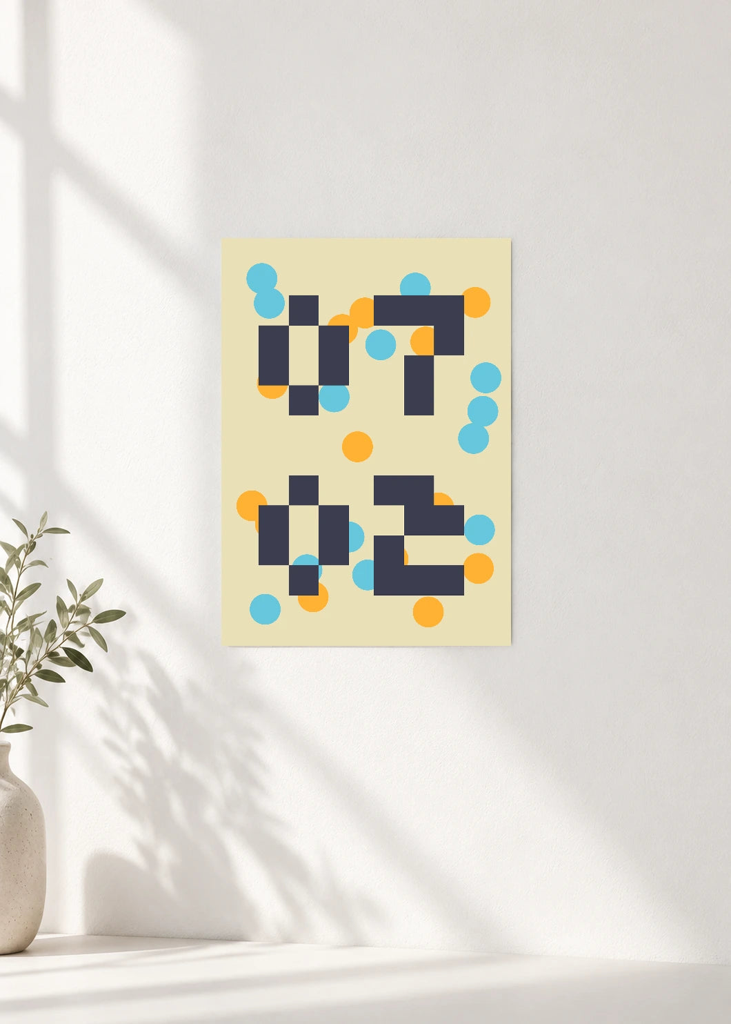 July 2 DAYMARK Poster — Orange Modules — clean wall