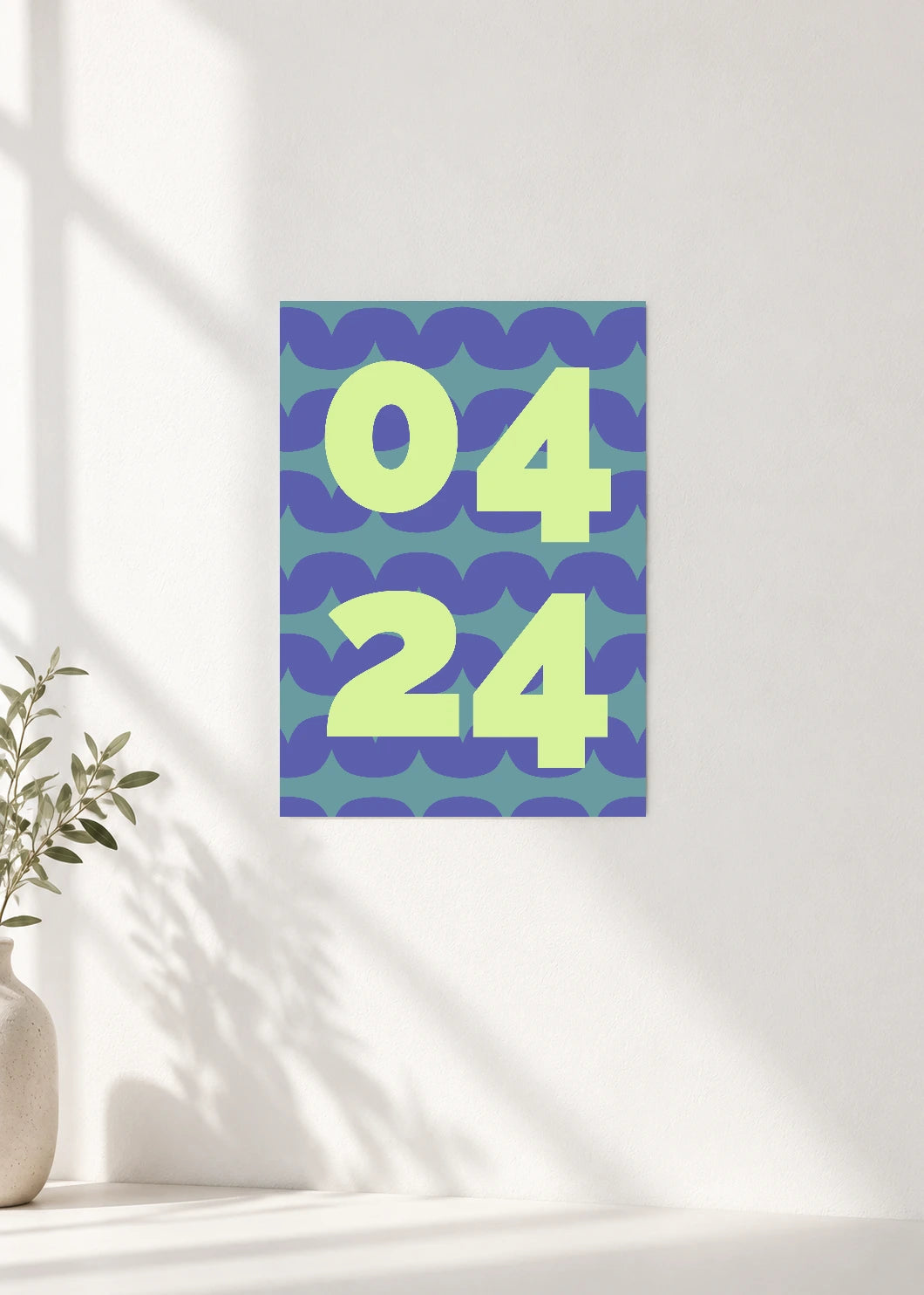 April 24 DAYMARK Poster — Lime Waves — clean wall