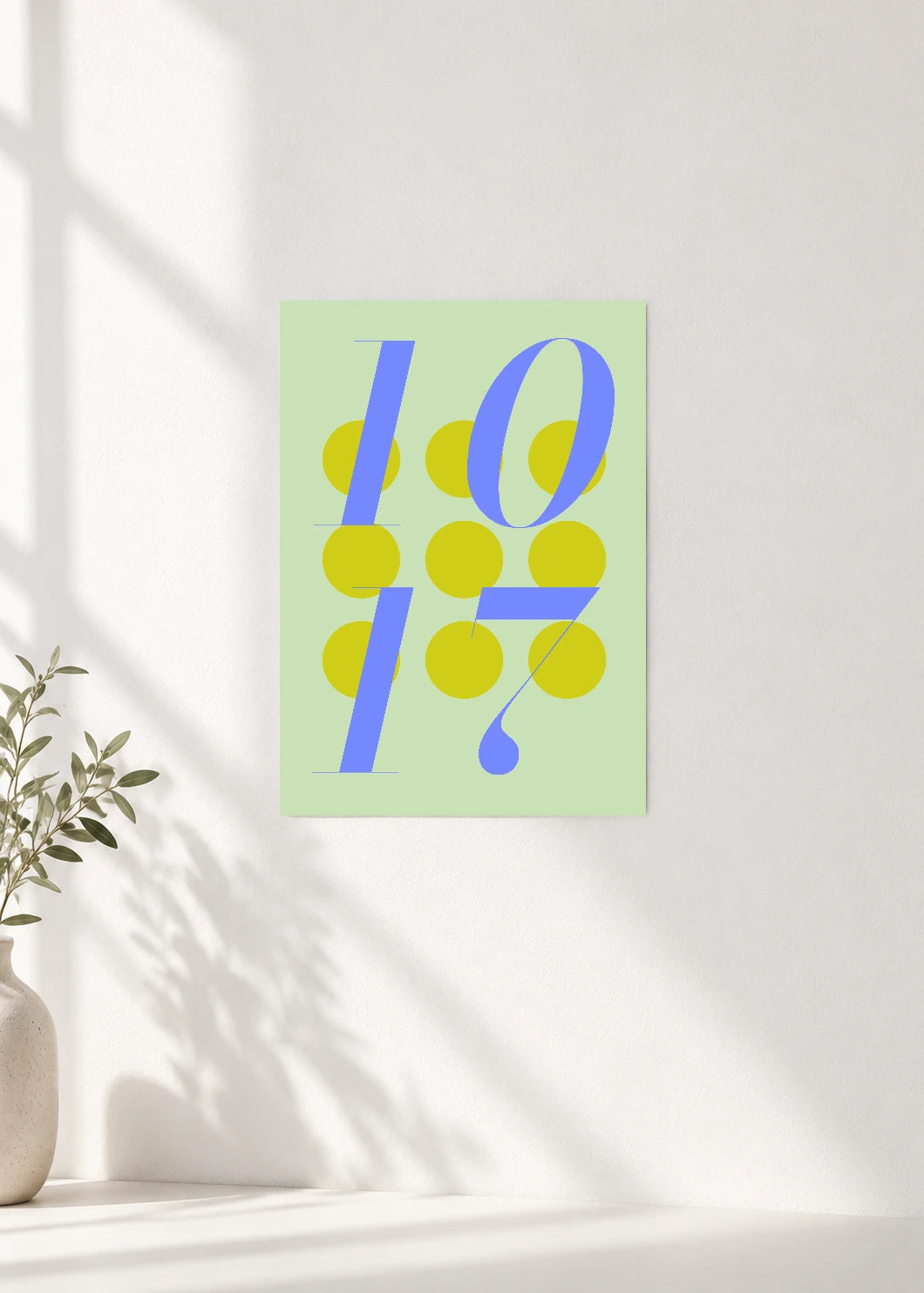 October 17 DAYMARK Poster — Cobalt Dots — clean wall
