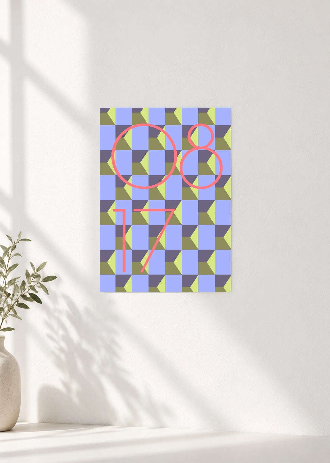 August 17 DAYMARK Poster — Coral Facets — clean wall