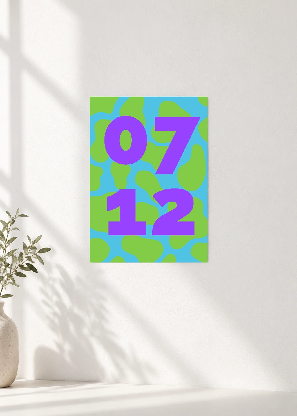 July 12 DAYMARK Poster — Violet Shapes — clean wall