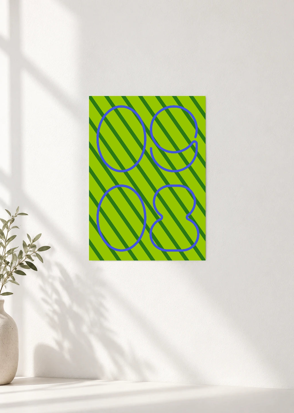 September 8 DAYMARK Poster — Indigo Stripes — clean wall
