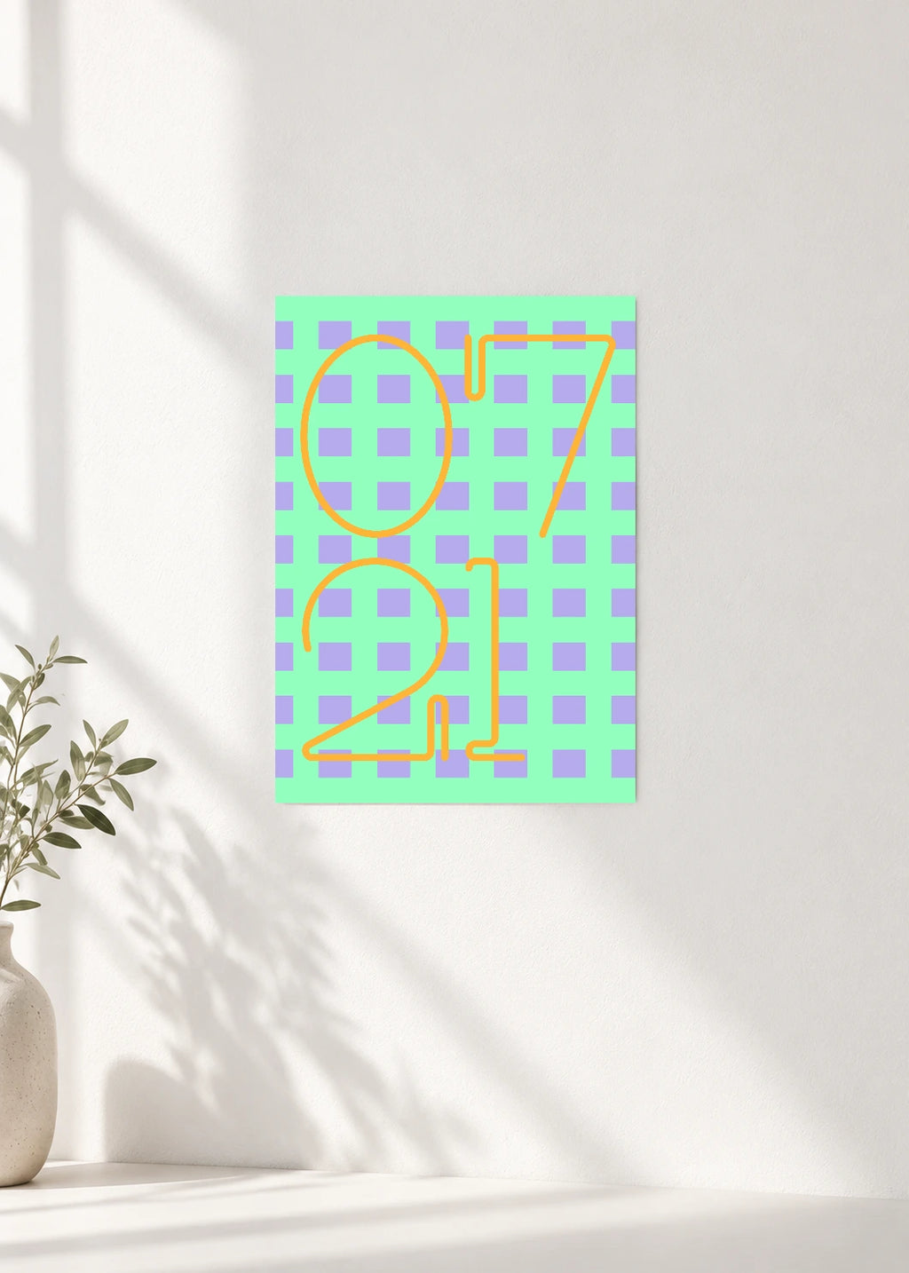 July 21 DAYMARK Poster — Lime Lattice — clean wall