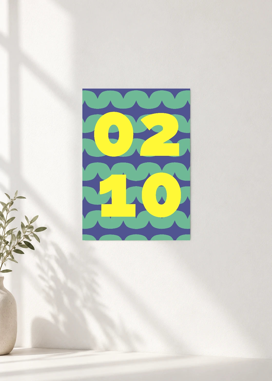 February 10 DAYMARK Poster — Lemon Waves — clean wall