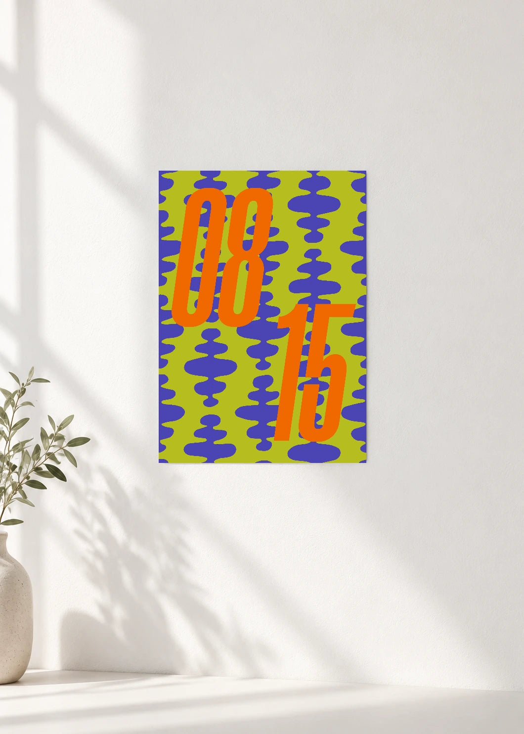 August 15 DAYMARK Poster — Orange Waves — clean wall