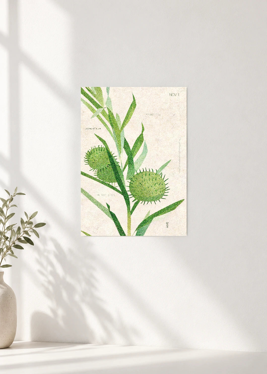 November 1 Birth Flower Poster — Balloon Plant — clean wall