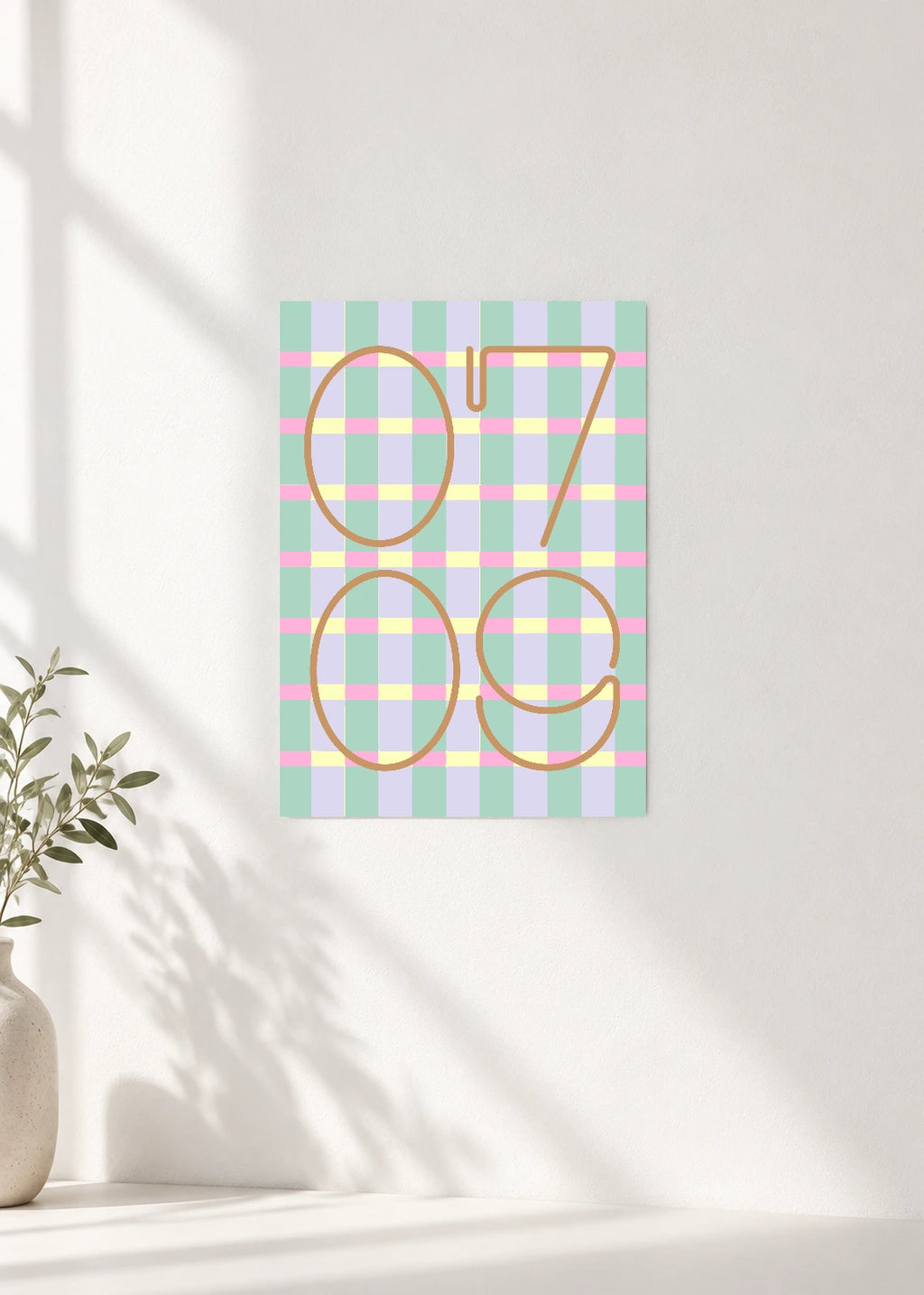 July 9 DAYMARK Poster — Peach Check — clean wall