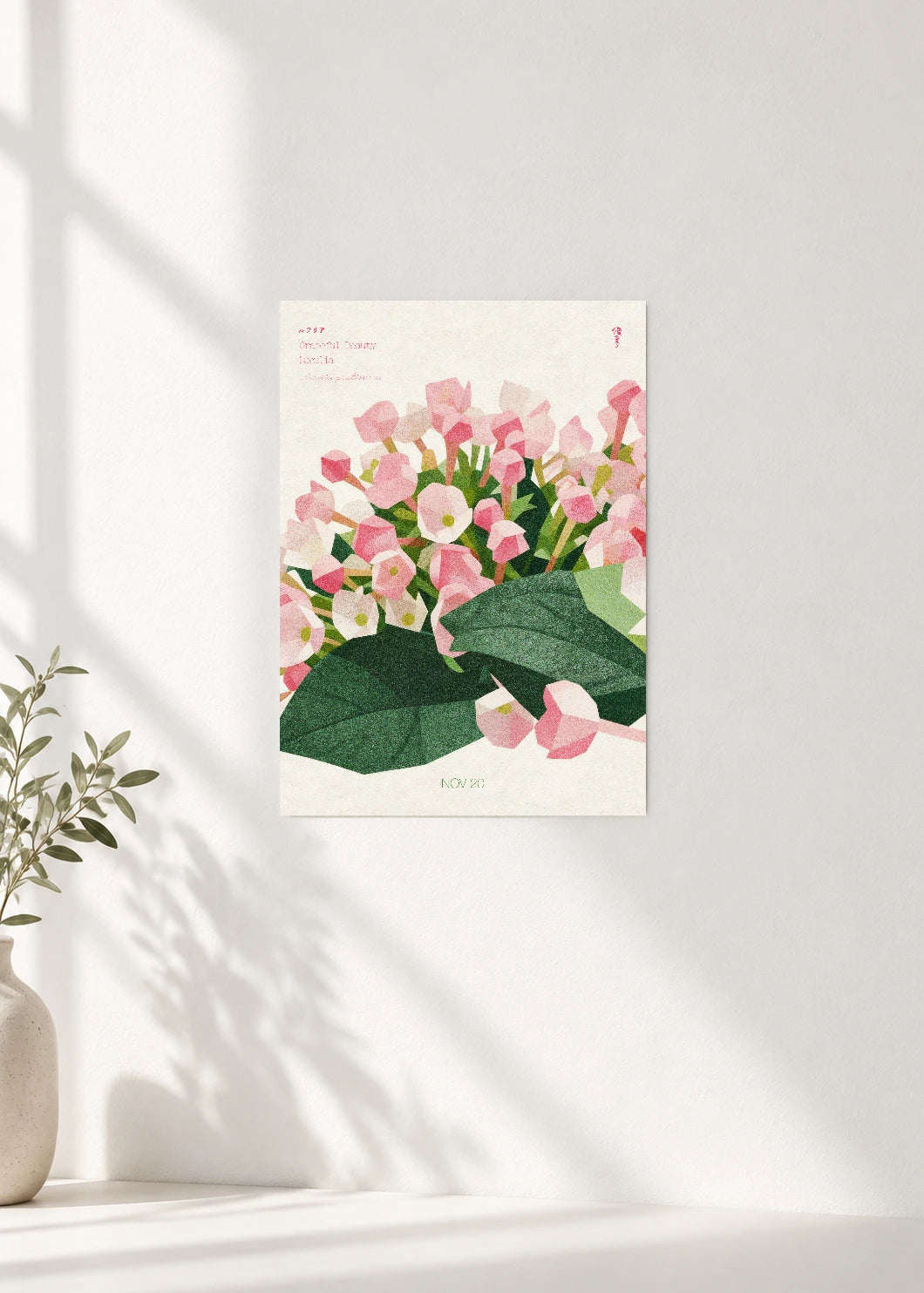 November 20 Birth Flower Poster — Luculia — clean wall