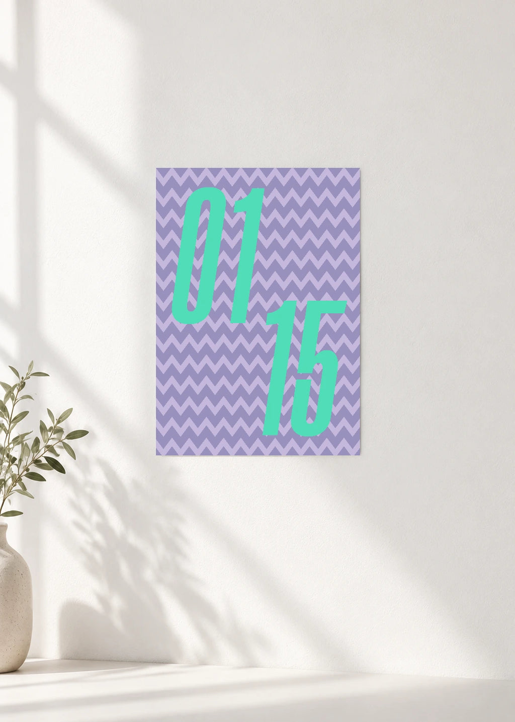 January 15 DAYMARK Poster — Zigzag Mint — clean wall