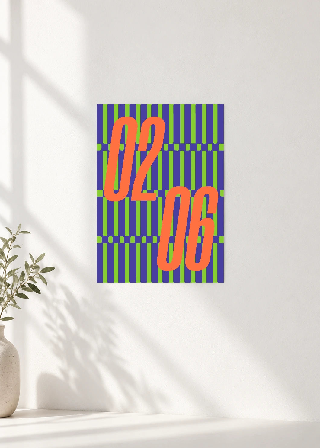 February 6 DAYMARK Poster — Orange Rail — clean wall