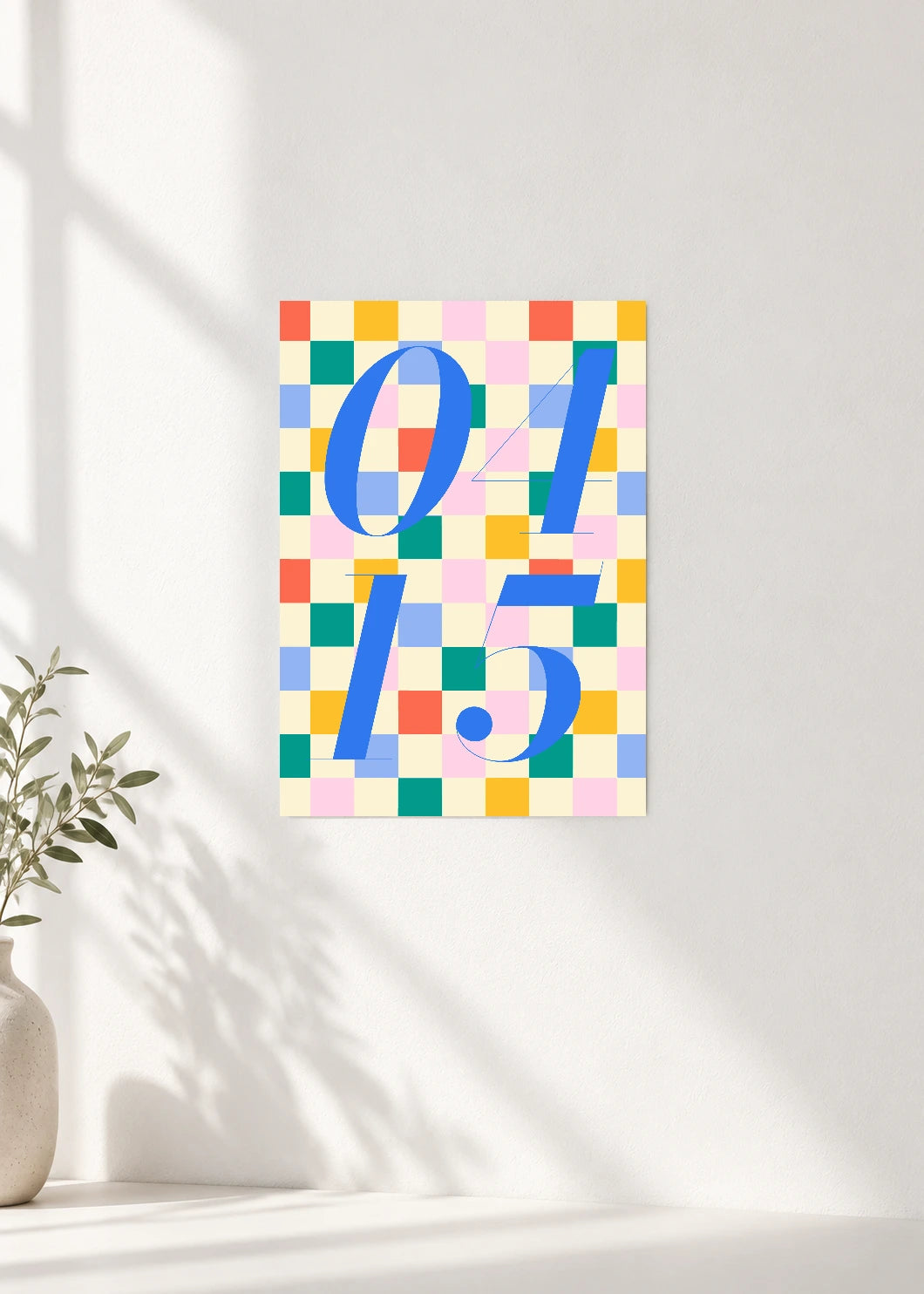 April 15 DAYMARK Poster — Blue Mosaic — clean wall