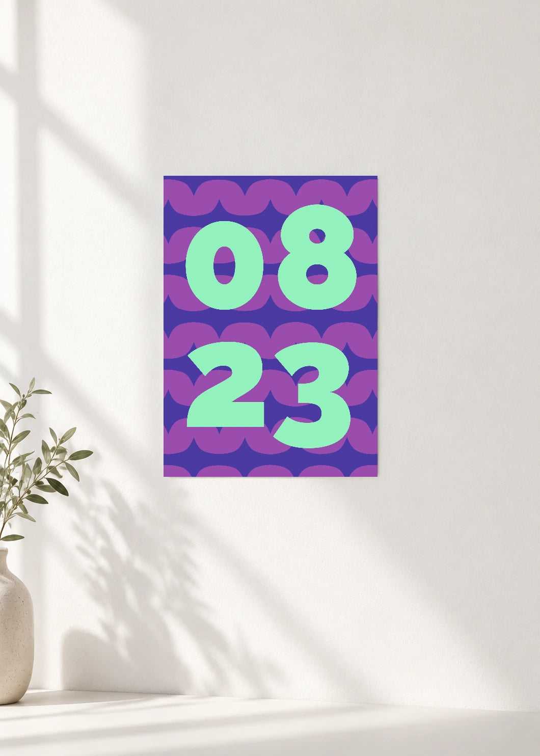August 23 DAYMARK Poster — Mint Waves — clean wall