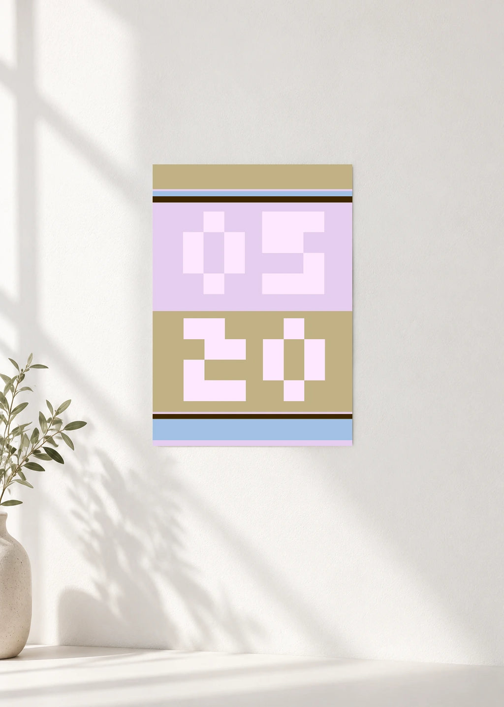 May 20 DAYMARK Poster — Lilac Frame — clean wall