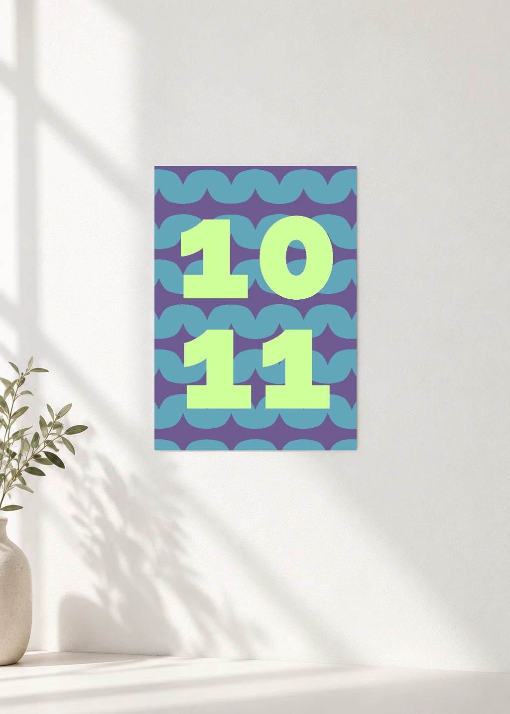 October 11 DAYMARK Poster — Mint Scallop — clean wall