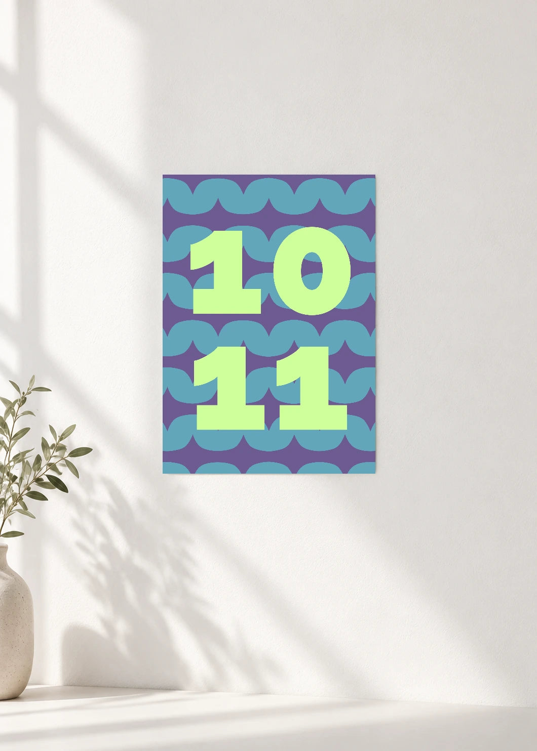 October 11 DAYMARK Poster — Mint Scallop — clean wall