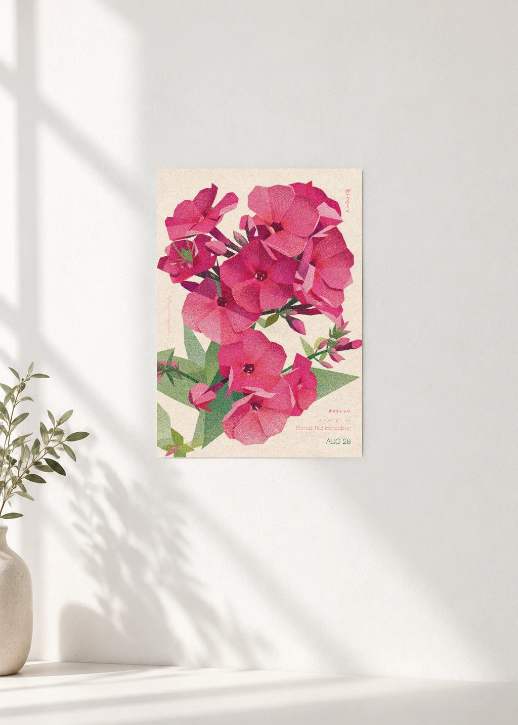 August 28 Birth Flower Poster — Garden Phlox — clean wall