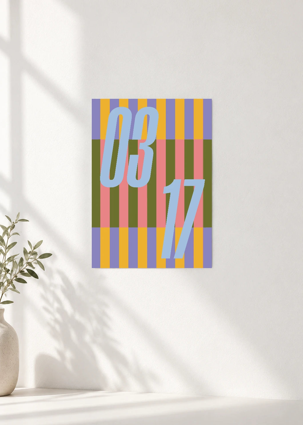 March 17 DAYMARK Poster — Stripe Measure — clean wall