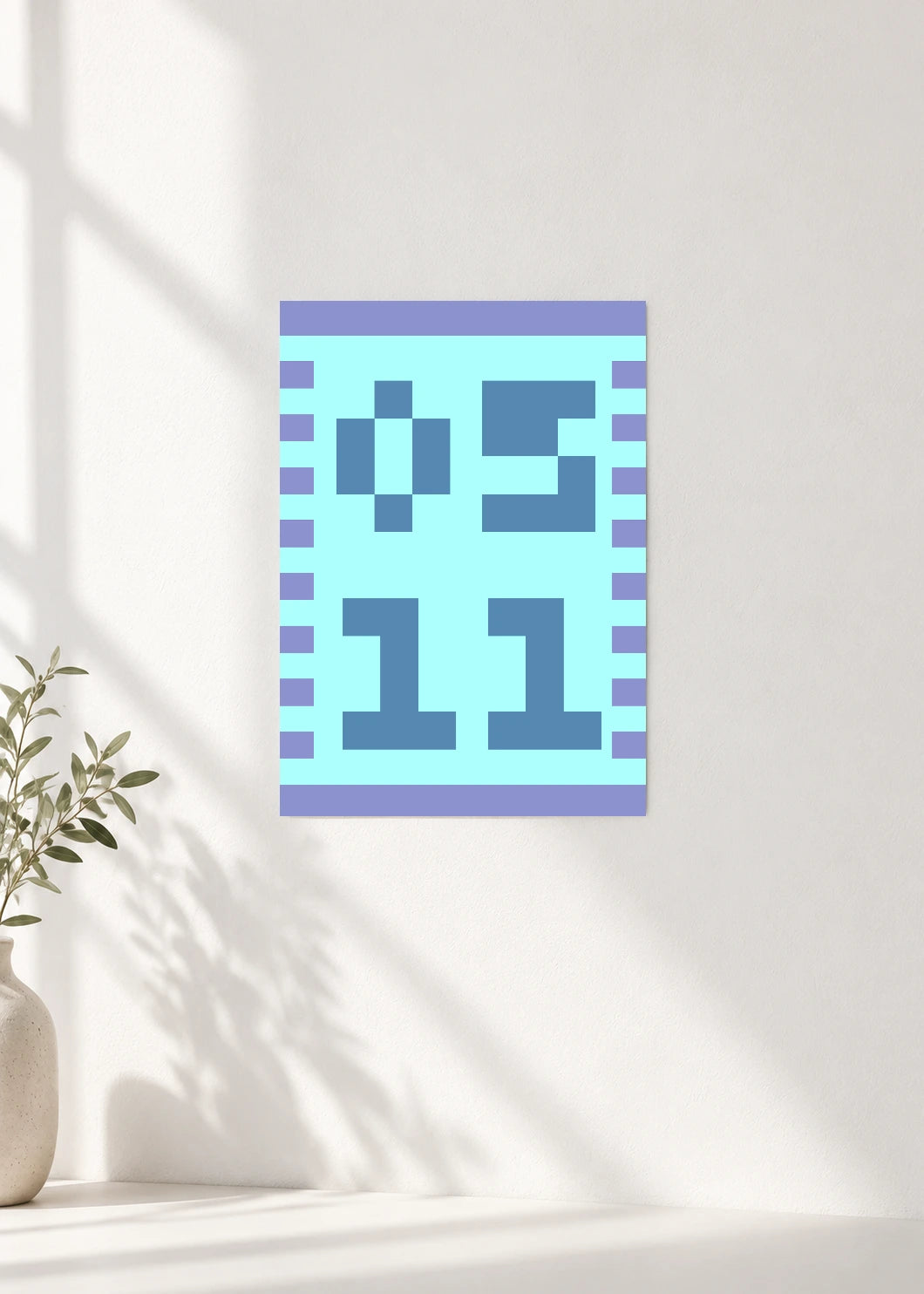 May 11 DAYMARK Poster — Cyan Frame — clean wall