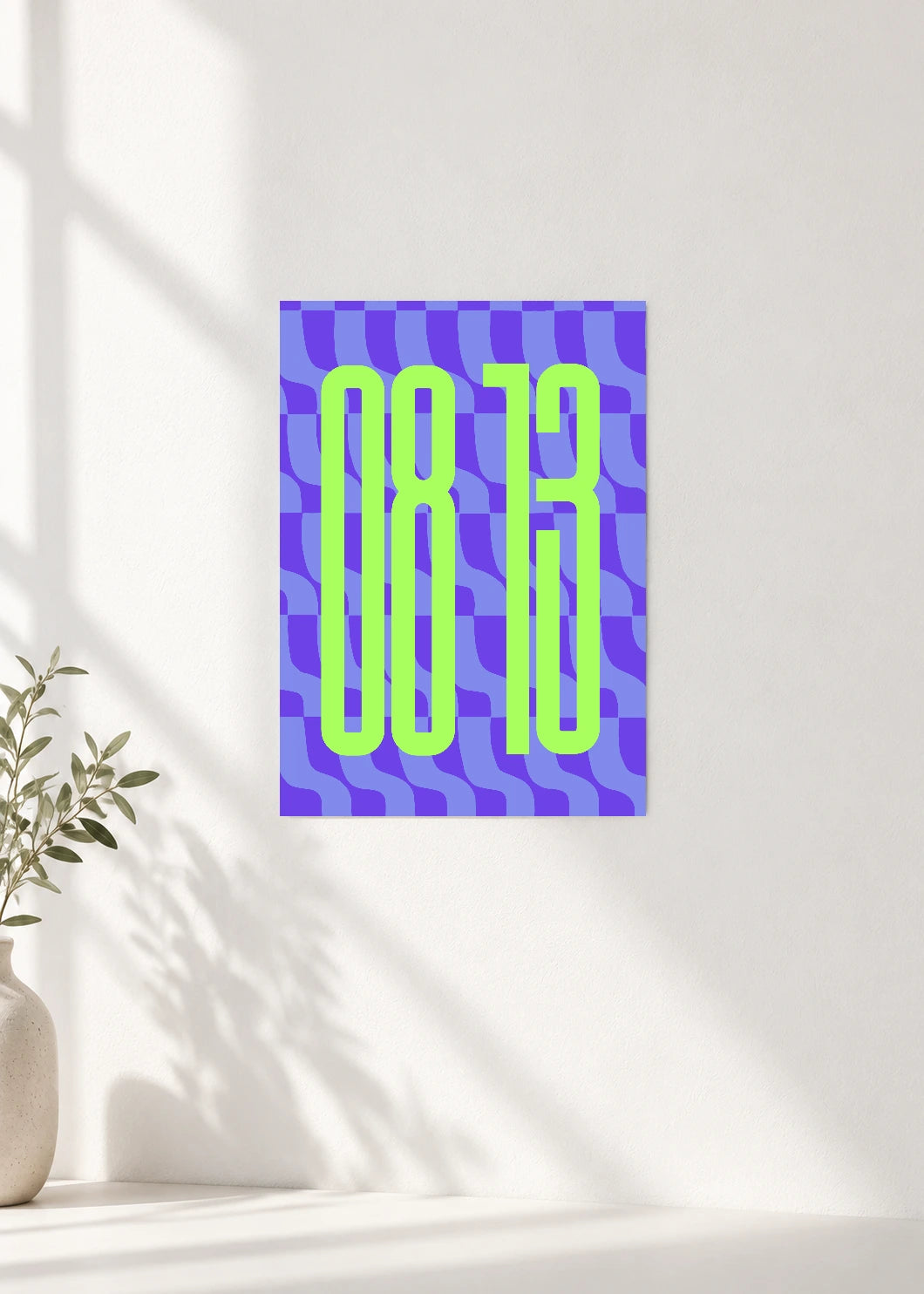 August 13 DAYMARK Poster — Lime Columns — clean wall