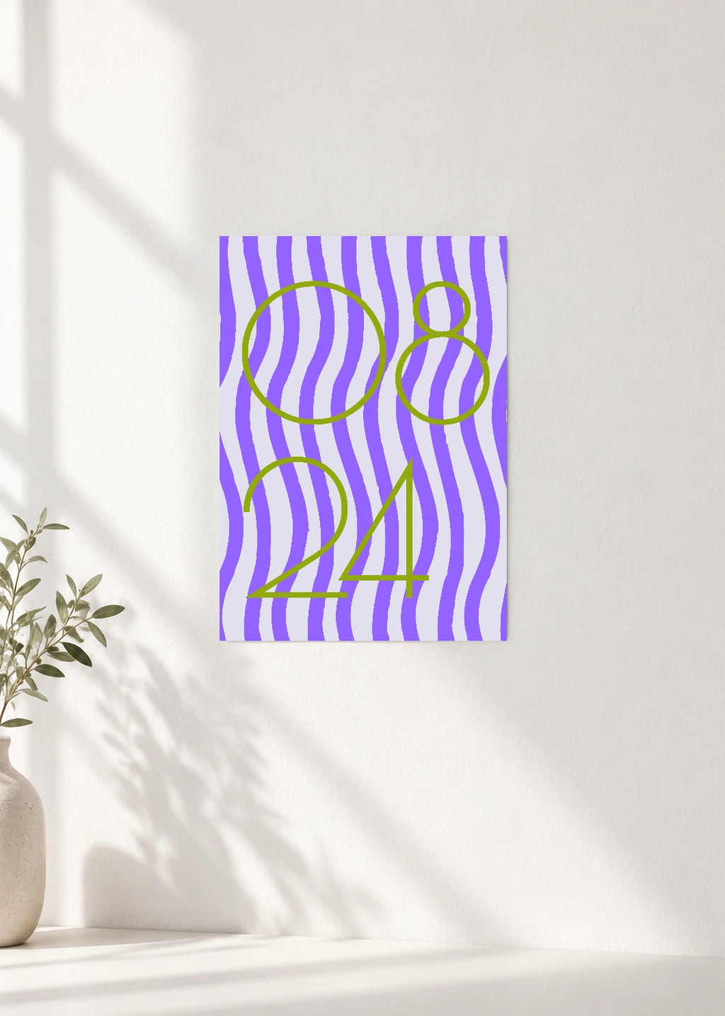 August 24 DAYMARK Poster — Olive Waves — clean wall