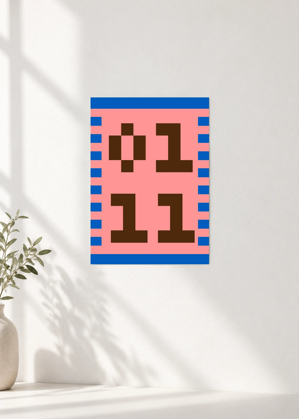 January 11 DAYMARK Poster — Pixel Border — clean wall